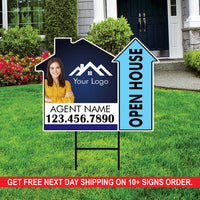 10 Pack Custom Open House Arrow Yard Sign