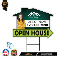 10 Pack Custom Open House Arrow Yard Sign