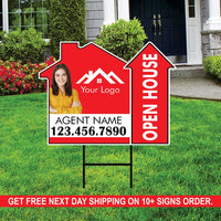 10 Pack Custom Open House Arrow Yard Sign
