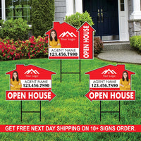 10 Pack Custom Open House Arrow Yard Sign