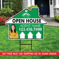 10 Pack Custom Open House Arrow Yard Sign