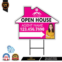 10 Pack Custom Open House Arrow Yard Sign