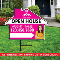 10 Pack Custom Open House Arrow Yard Sign