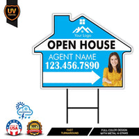 10 Pack Custom Open House Arrow Yard Sign