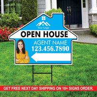 10 Pack Custom Open House Arrow Yard Sign