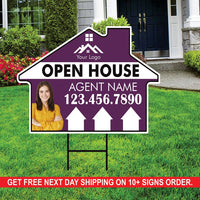 10 Pack Custom Open House Arrow Yard Sign