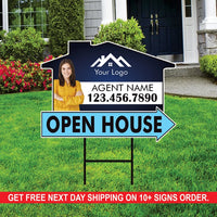 10 Pack Custom Open House Arrow Yard Sign