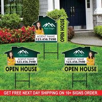 10 Pack Custom Open House Arrow Yard Sign