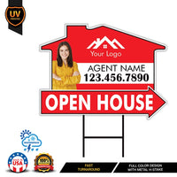 10 Pack Custom Open House Arrow Yard Sign