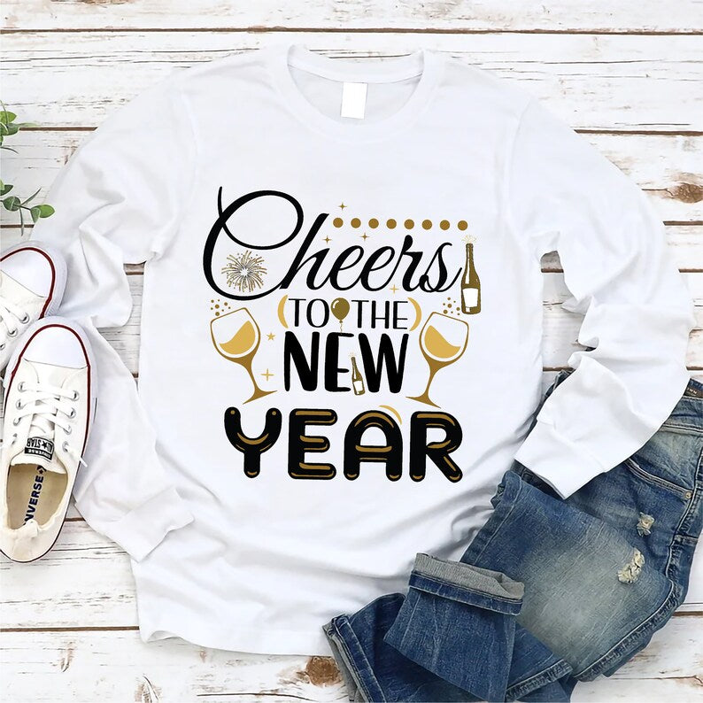 Happy New Year 2026 Long Sleeve T-Shirt, New Year Eve Party Unisex Long Sleeve Shirt, Hello 2026 Shirt, 2026 Cheers To The New Year Shirt