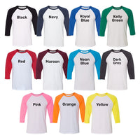 Personalized Custom Design Raglan Shirt, Custom Text Three Quarter Tee, Your Own Artwork Top, Birthday Gift Idea, Just Because Gift