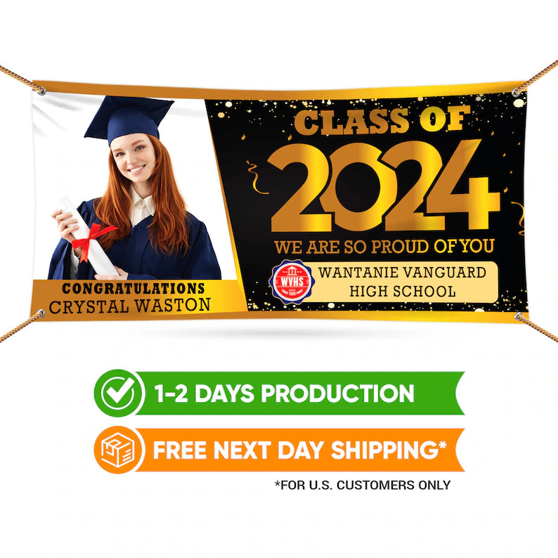 Graduation 2024 Personalized Photo Banner Sign