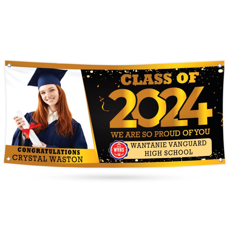 Graduation 2024 Personalized Photo Banner Sign