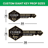 Personalized Real Estate Marketing Key Cutout Sign, Customized Realtor Social Media Photo Props