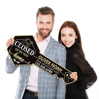 Personalized Real Estate Marketing Key Cutout Sign, Customized Realtor Social Media Photo Props