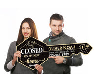 Personalized Real Estate Marketing Key Cutout Sign, Customized Realtor Social Media Photo Props