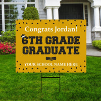 Personalized Elementary Graduation Yard Sign 2026, Middle School Graduate, Class of 2026, Custom Graduation Yard Sign with Metal H-Stake