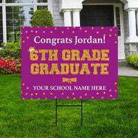 Personalized Elementary Graduation Yard Sign 2026, Middle School Graduate, Class of 2026, Custom Graduation Yard Sign with Metal H-Stake