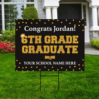 Personalized Elementary Graduation Yard Sign 2026, Middle School Graduate, Class of 2026, Custom Graduation Yard Sign with Metal H-Stake