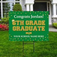 Personalized Elementary Graduation Yard Sign 2026, Middle School Graduate, Class of 2026, Custom Graduation Yard Sign with Metal H-Stake