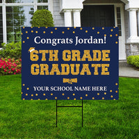 Personalized Elementary Graduation Yard Sign 2026, Middle School Graduate, Class of 2026, Custom Graduation Yard Sign with Metal H-Stake