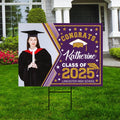Personalized Graduation Yard Sign 2025 with Photo - Grad Sign, Class of 2025, Custom Graduation 2025 Yard Sign with Metal H-Stake
