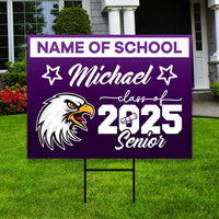 Personalized Graduation Yard Sign 2025 with Mascot 2025 Senior Grad Sign, Class of 2025, Custom Graduation 2025 Yard Sign with Metal H-Stake