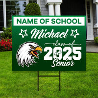 Personalized Graduation Yard Sign 2025 with Mascot 2025 Senior Grad Sign, Class of 2025, Custom Graduation 2025 Yard Sign with Metal H-Stake