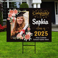 Personalized Graduation Yard Sign 2025 with Photo, 2025 Senior Grad Sign, Class of 2025, Custom Graduation 2025 Yard Sign with Metal H-Stake