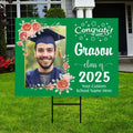 Personalized Graduation Yard Sign 2025 with Photo, 2025 Senior Grad Sign, Class of 2025, Custom Graduation 2025 Yard Sign with Metal H-Stake