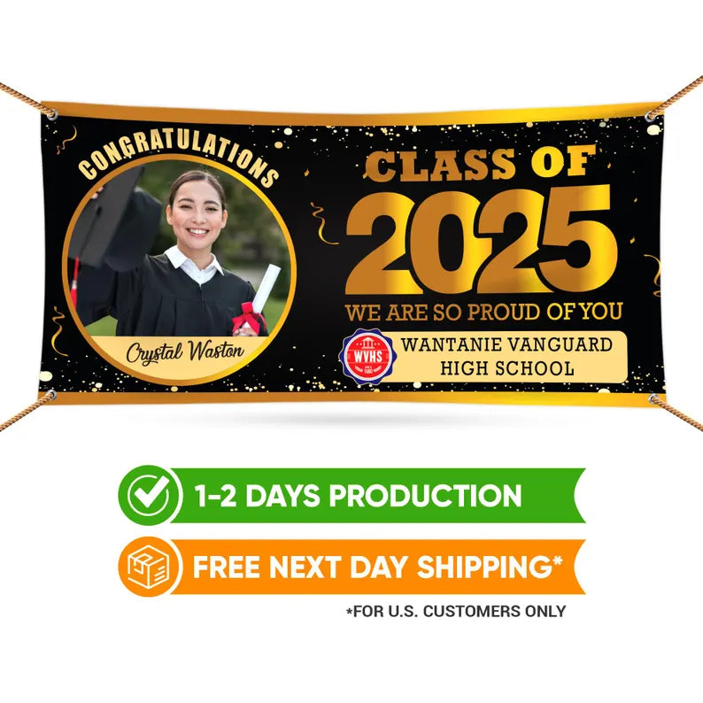 Graduation 2025 Personalized Photo Banner Sign