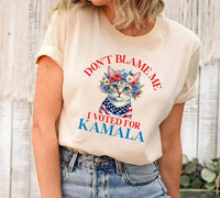 Don't Blame Me I Voted for Kamala Short Sleeve T-Shirt, Voted For Harris Shirt
