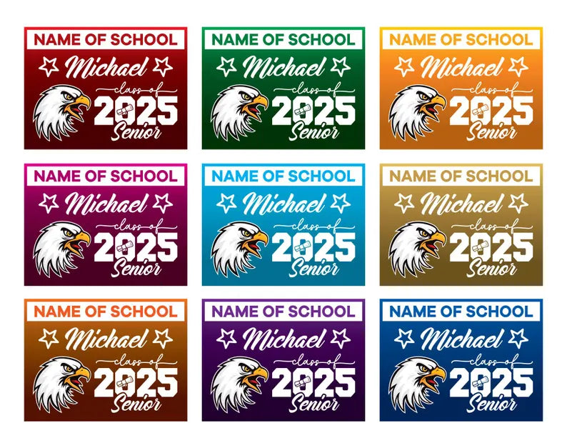 Personalized Graduation Yard Sign 2025 with Mascot 2025 Senior Grad Sign, Class of 2025, Custom Graduation 2025 Yard Sign with Metal H-Stake