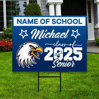 Personalized Graduation Yard Sign 2025 with Mascot 2025 Senior Grad Sign, Class of 2025, Custom Graduation 2025 Yard Sign with Metal H-Stake
