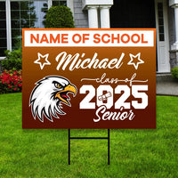 Personalized Graduation Yard Sign 2025 with Mascot 2025 Senior Grad Sign, Class of 2025, Custom Graduation 2025 Yard Sign with Metal H-Stake