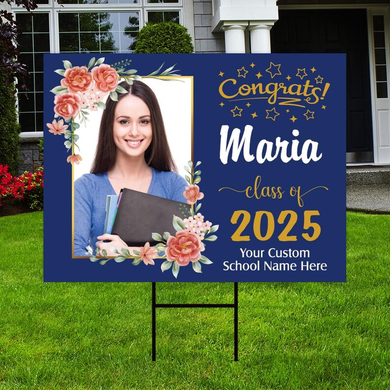 Personalized Graduation Yard Sign 2025 with Photo, 2025 Senior Grad Si Senior 2025 Yard Signs