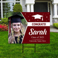 Personalized Graduation Yard Sign 2025 with Photo - Grad Sign, Class of 2025, Custom Graduation 2025 Yard Sign with Metal H-Stake