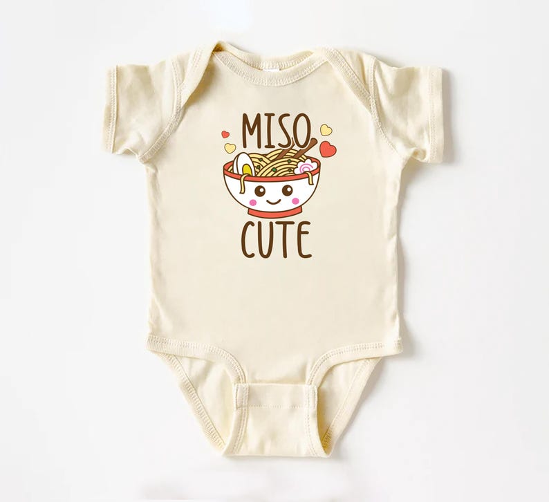 Miso Cute Baby Shirt, Unisex Baby Outfit, Hipster Baby Gift Idea
