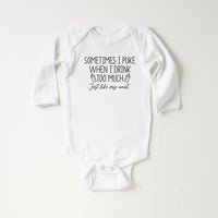 Sometimes I Puke When I Drink Too Much Baby Bodysuit, Baby Shower Gift from Auntie