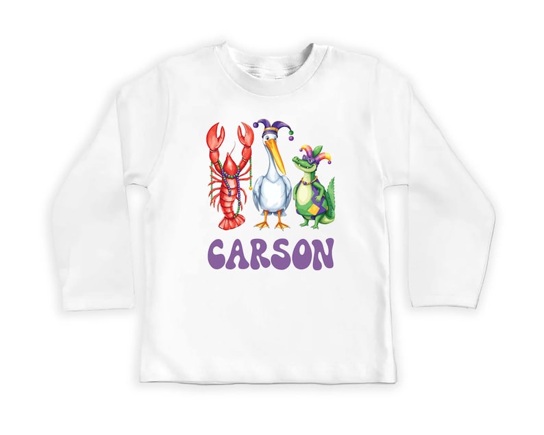 Personalized Mardi Gras Baby Bodysuit, Adorable Mardi Gras Parade Outfit for Boys and Girls