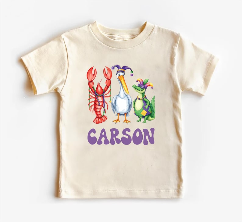 Personalized Mardi Gras Baby Bodysuit, Adorable Mardi Gras Parade Outfit for Boys and Girls