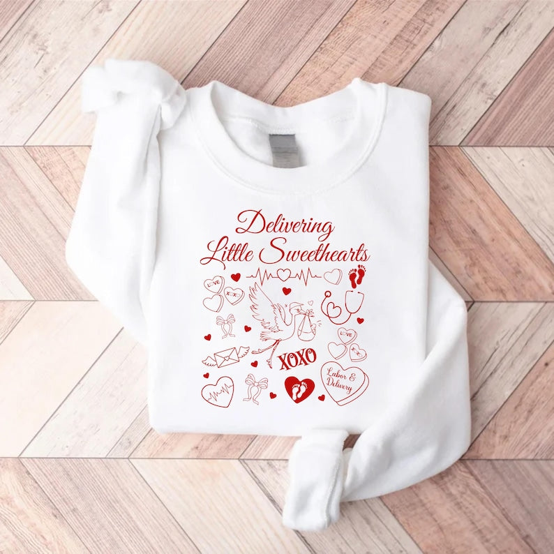 Labor and Delivery Nurse Sweatshirt, Valentine Day L & D Nurse Sweatshirt
