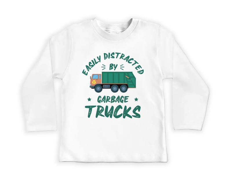 Garbage Truck Baby Sweatshirt, Funny Truck Driver Birthday Gift for Boys and Girls