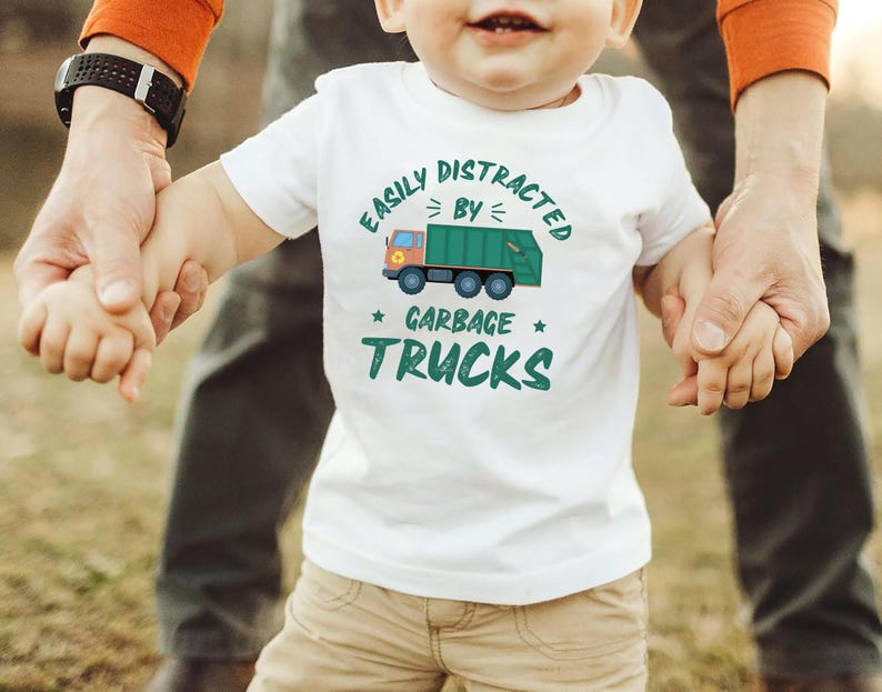 Garbage Truck Baby Sweatshirt, Funny Truck Driver Birthday Gift for Boys and Girls