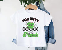Too Cute to Pinch Baby Sweatshirt, St. Patrick's Day Baby Outfit