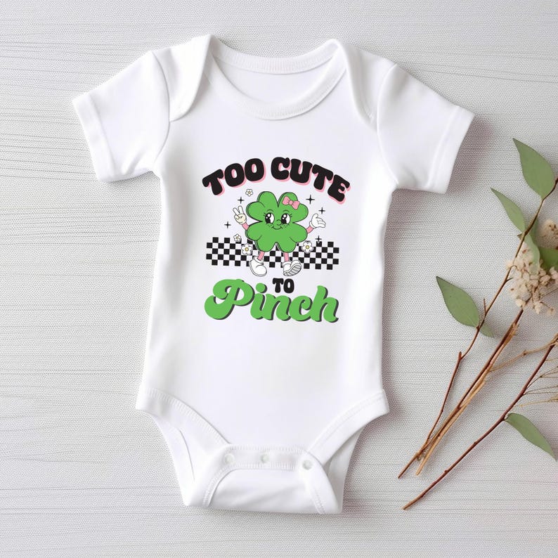 Too Cute to Pinch Baby Sweatshirt, St. Patrick's Day Baby Outfit