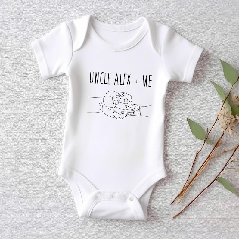 Custom Uncle + Me Baby Bodysuit, Adorable Gift for Nephew | Niece