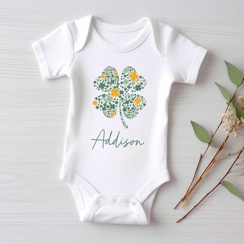 Personalized St Patrick's Day Baby Shirt, Adorable Irish Outfit
