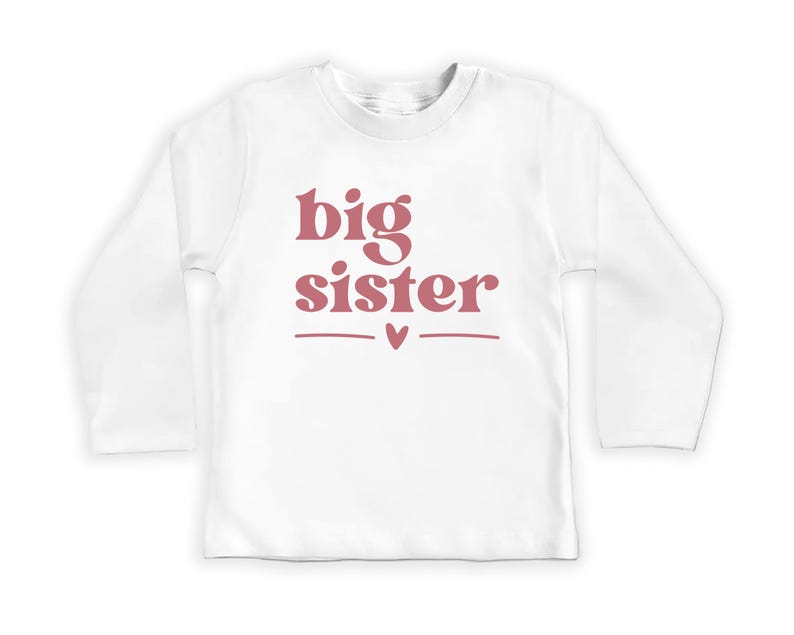 Big Sister Baby Shirt, Adorable Big Sister Gift for Girls, Pregnancy Announcement Pullover