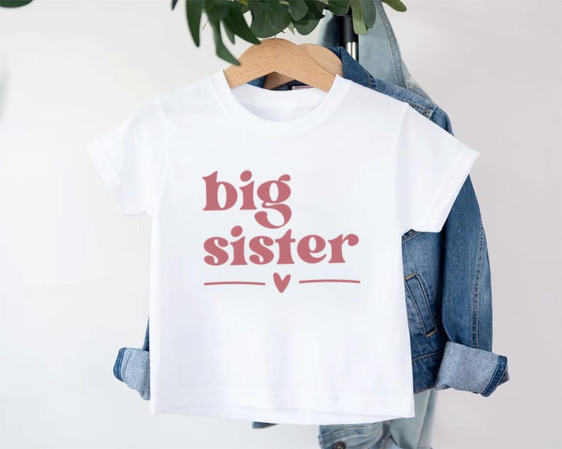 Big Sister Baby Shirt, Adorable Big Sister Gift for Girls, Pregnancy Announcement Pullover